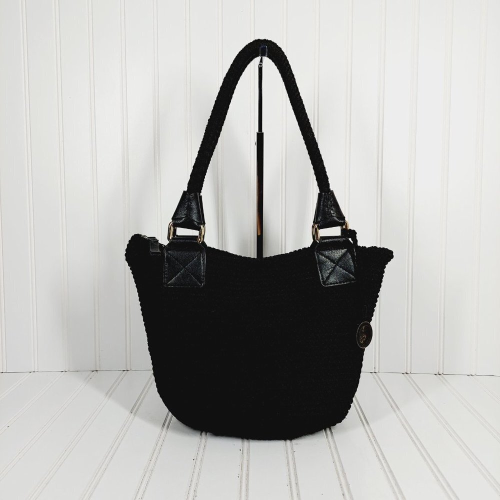THE SAK Elliott Lucca Black Crochet Shoulder Handbag 0200 - Picture 1 of 15